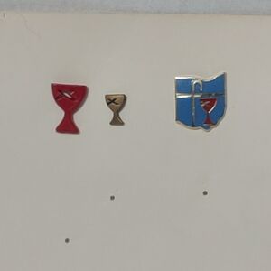 Vintage Disciples Of Christ Chalice Lapel Pins Set Lot Of 3 Excellent Condition